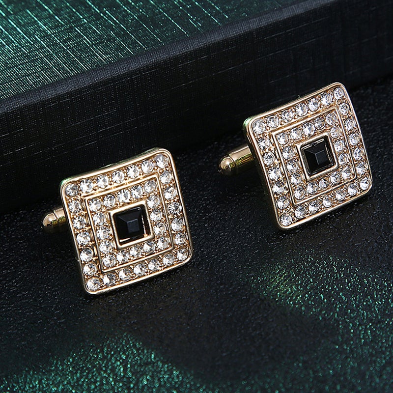 2 Pairs Rhinestones Nails Men's Shirt Button Trendy Jewelry - Image 1