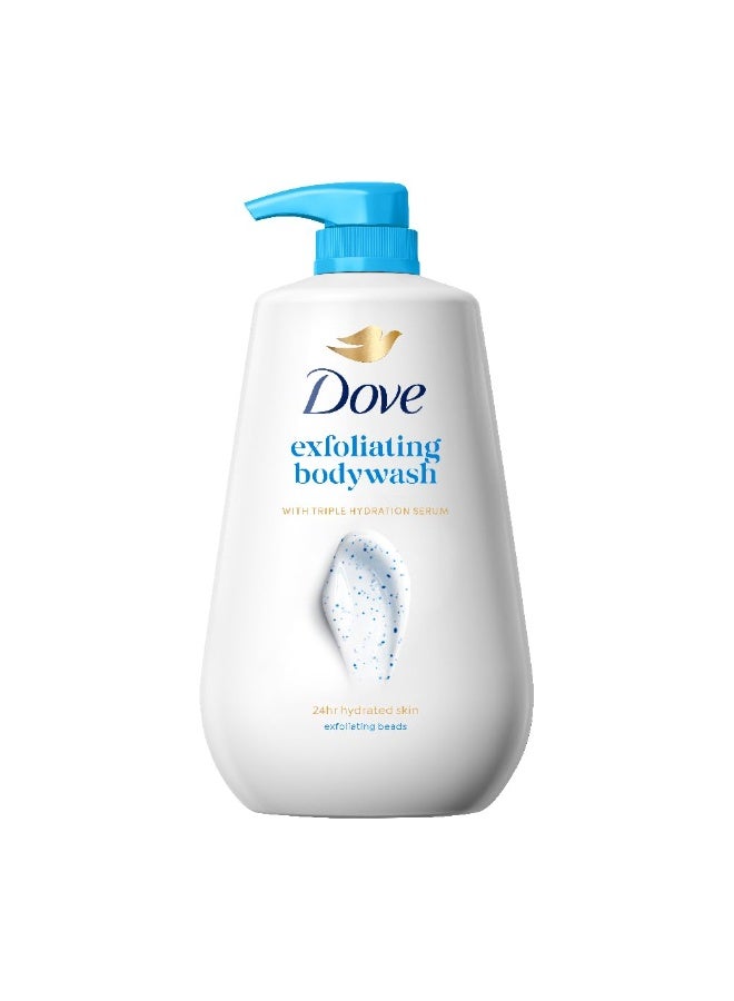 دوف غسول الجسم المقشر من دوف مع سيروم الترطيب الثلاثي، 825 مل. - Image 1