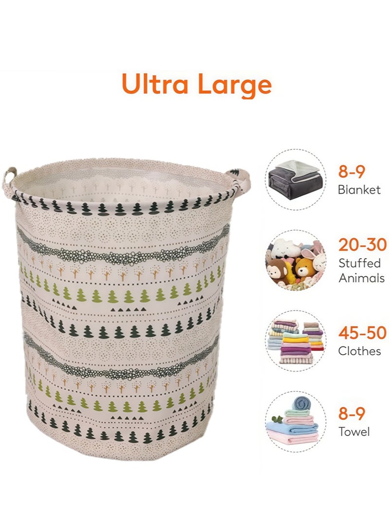 Leon Home Cotton and linen + waterproof inner woven laundry basket, dirty clothes basket, freestanding laundry basket, suitable for bathroom and bedroom with handle handmade - Image 2