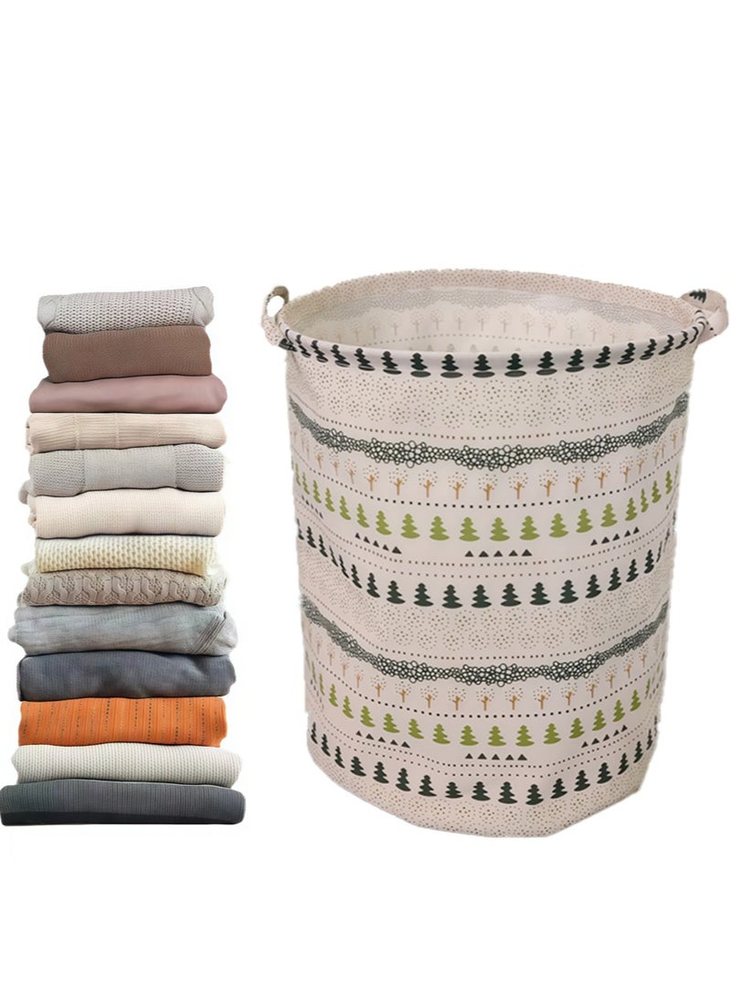 Leon Home Cotton and linen + waterproof inner woven laundry basket, dirty clothes basket, freestanding laundry basket, suitable for bathroom and bedroom with handle handmade - Image 5