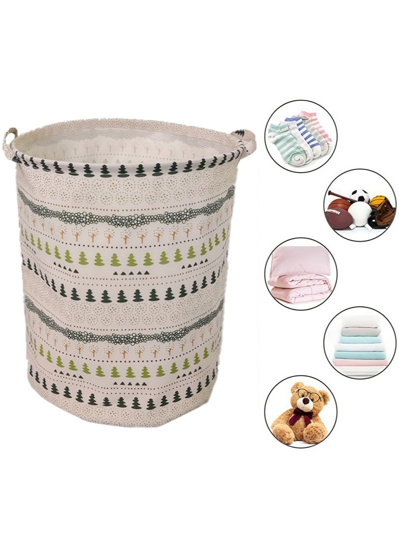 Leon Home Cotton and linen + waterproof inner woven laundry basket, dirty clothes basket, freestanding laundry basket, suitable for bathroom and bedroom with handle handmade - Image 1