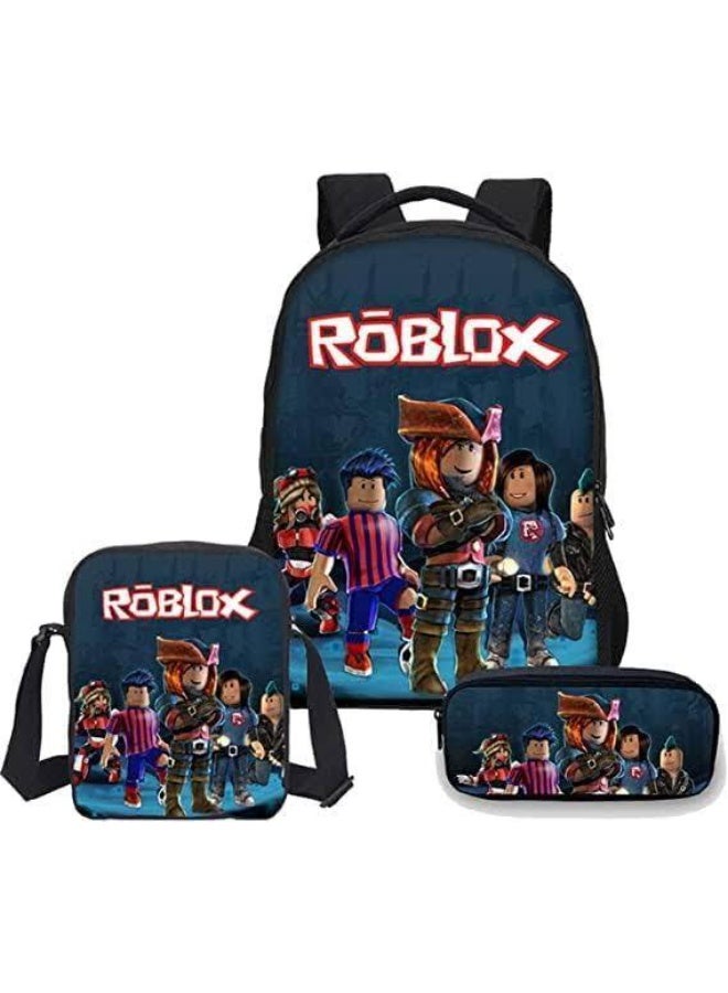 روبلوكس حقيبة ظهر كبيرة للأطفال برسومات روبلوكس حقيبة مدرسية للأولاد والبنات
