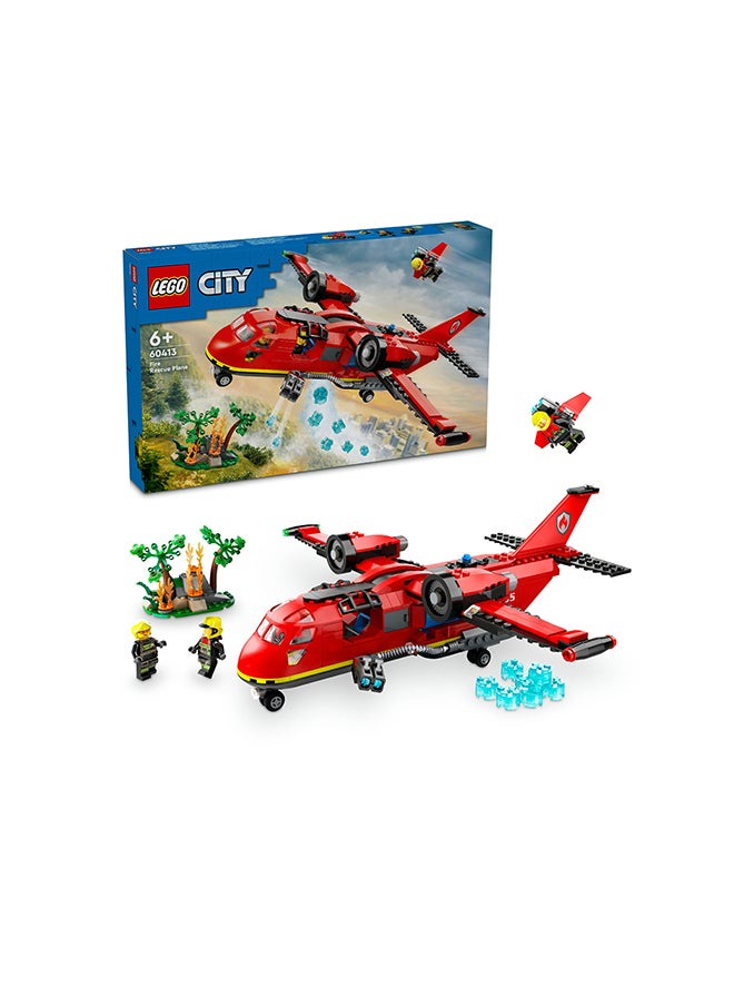 LEGO 60413 City Fire Rescue Plane Toy for Kids and Fans of Firefighter Toys Fun Birthday Gift Idea for Boys and Girls Aged 6 Plus Who Love Imaginative Play Includes 3 Minifigures