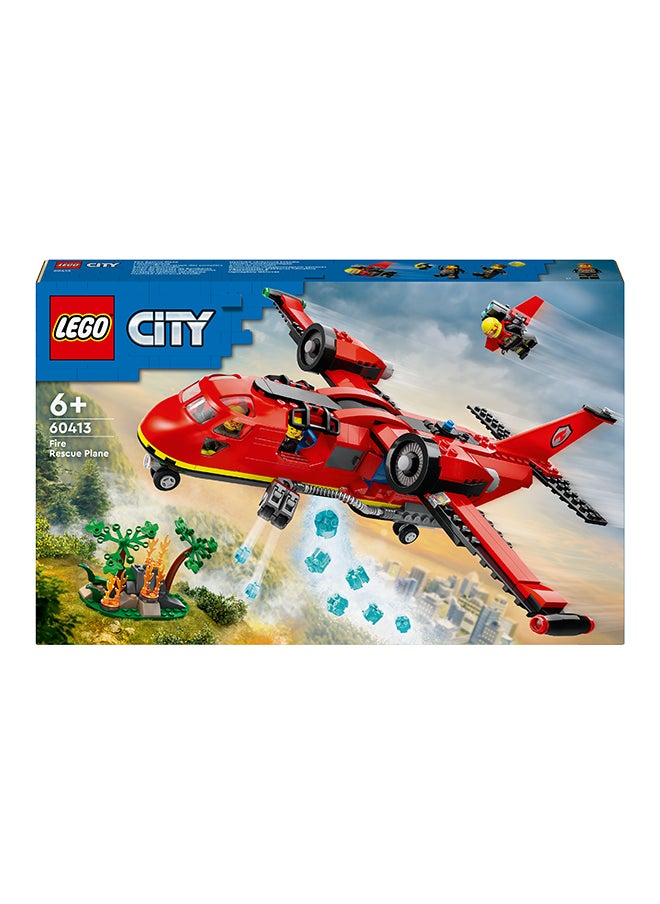 LEGO - 60413 City Fire Rescue Plane Toy For Kids And Fans Of Firefighter Toys, Fun Birthday Gift Idea For Boys And Girls Aged 6 Plus Who Love Imaginative Play, Includes 3 Minifigures (478 Pieces) - Image 1