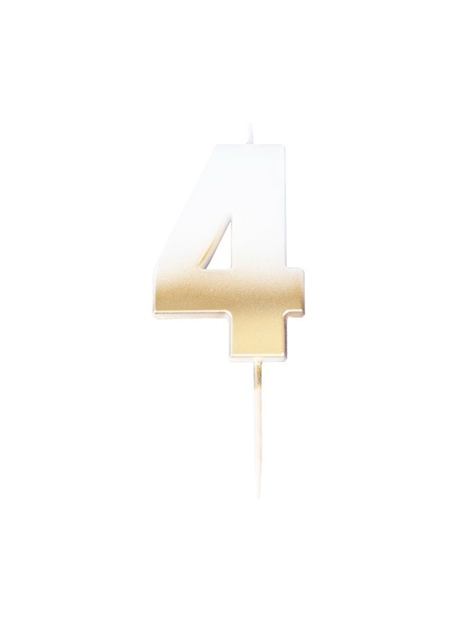 Ginger Ray Gold Ombre 4 Number Birthday Candle - Image 3