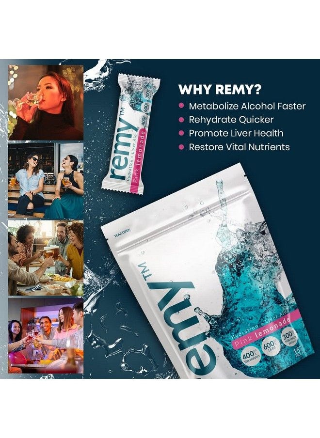 Remy - Hydration + Liver Aid 15 Electrolyte Powder Packets Hangover Relief Dhm Milk Thistle White Willow Bark Vitamin B For Better Mornings - Image 1