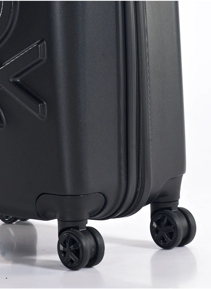 UNITED COLORS OF BENETTON BNTA-202 28 Inch- Checked Luggage with TSA Lock| Material- Acrylonitrile Butadiene Styrene| Adjustable Trolley Handle | Smooth Dual Wheels 360degree rotate| Black