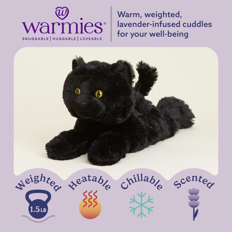 warmies Microwavable & Weighted Stuffed Animals, Black Cat - Heated Stuffed Animal Plushie for Warmth & Comfort - Cute Soft Plush Toys for Adults & Children (Boys, Girls, Babies & Toddlers) - Image 2