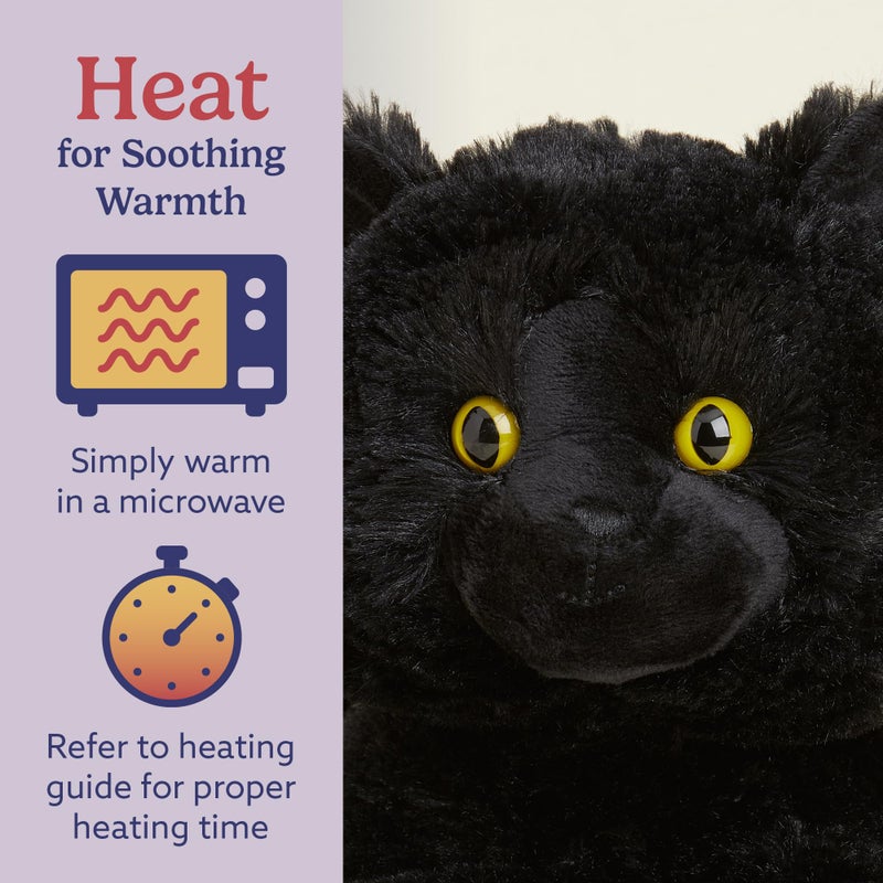 warmies Microwavable & Weighted Stuffed Animals, Black Cat - Heated Stuffed Animal Plushie for Warmth & Comfort - Cute Soft Plush Toys for Adults & Children (Boys, Girls, Babies & Toddlers) - Image 4