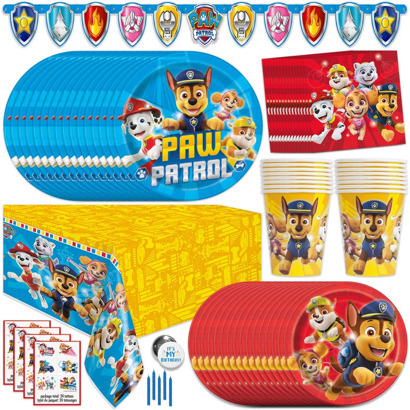 Unique Paw Patrol Party Supplies and Decorations, Paw Patrol Birthday Party Supplies, Serves 16 Guests, Officially Licensed with Table Cover, Banner Decor, Plates, Napkins & More - Image 1
