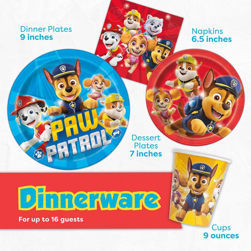 Unique Paw Patrol Party Supplies and Decorations, Paw Patrol Birthday Party Supplies, Serves 16 Guests, Officially Licensed with Table Cover, Banner Decor, Plates, Napkins & More - Image 5