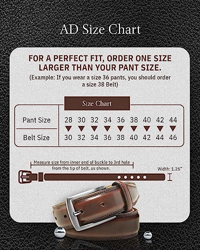 Access Denied Genuine Leather Dress Belts For Men - Mens Belt For Suits, Jeans, Uniform Brown Belt - Designed in the USA - Image 2