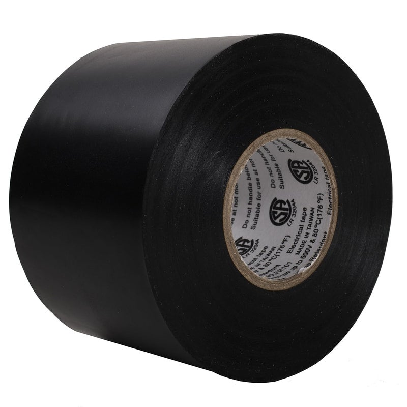 TAPIX Premium Quality Electrical Tape • 2 in Wide • 66 ft Long • Flame Retardant Vinyl • 7 mil Thick • Black - Image 4