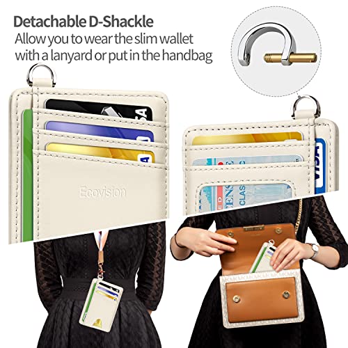 EcoVision Slim Minimalist Front Pocket Wallet, RFID Blocking Credit Card Holder Wallet with Detachable D-Shackle for Men Women - Image 3