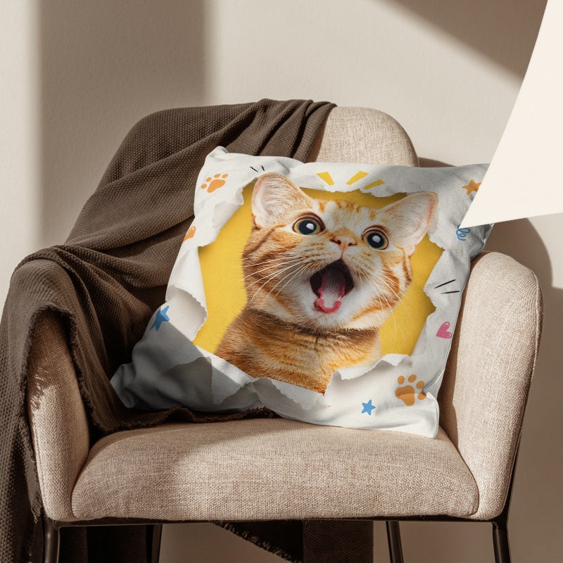 Cute Cat Print Throw Pillow Cover Decorative Soft Cushion Case for Sofa Bed Living Room - Image 4