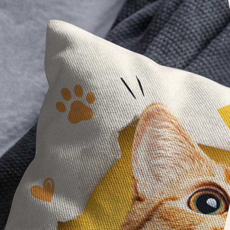 Cute Cat Print Throw Pillow Cover Decorative Soft Cushion Case for Sofa Bed Living Room - Image 3