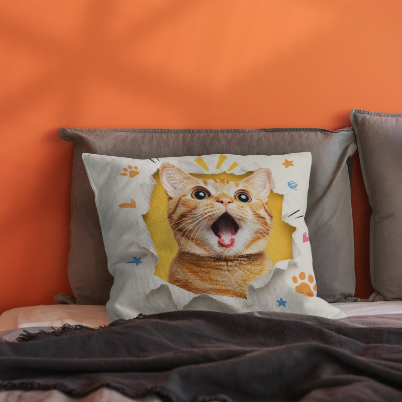 Cute Cat Print Throw Pillow Cover Decorative Soft Cushion Case for Sofa Bed Living Room - Image 5
