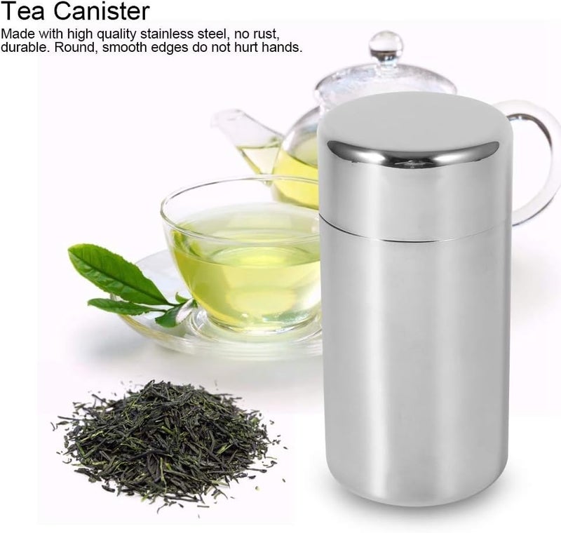 comfrt Tea Tin with Airtight Lids, Stainless Steel Tea Coffee Storage Jars, 15x7.5cm / 5.9x3.0in - Image 5