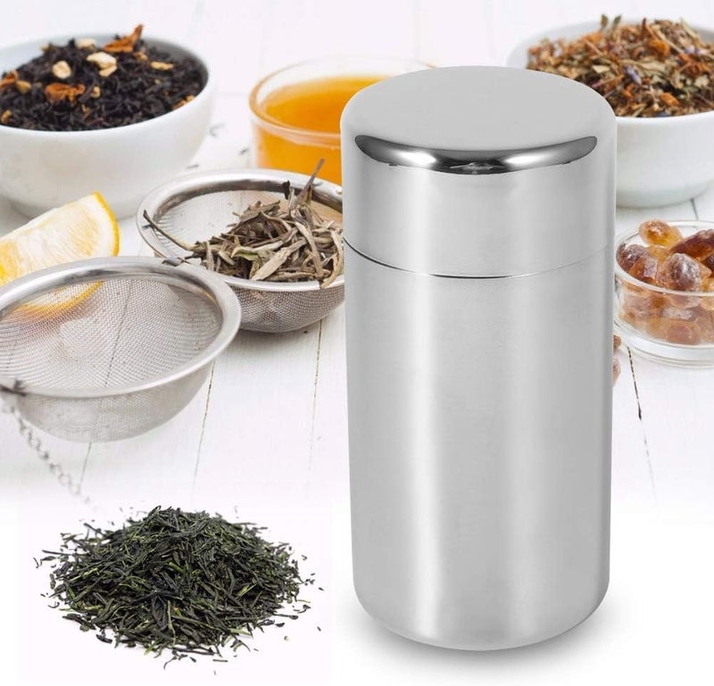 comfrt Tea Tin with Airtight Lids, Stainless Steel Tea Coffee Storage Jars, 15x7.5cm / 5.9x3.0in - Image 4