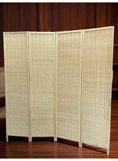 هارموني هوم فاصل غرفة هارموني هوم بأربع لوحات، 200 × 180 سم، حاجز خصوصية قابل للطي، قسم محمول قائم بذاته من الخيزران لغرفة النوم، المكتب وغرفة المعيشة (A4)  - Image 3