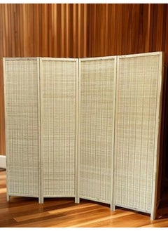 هارموني هوم فاصل غرفة هارموني هوم بأربع لوحات، 200 × 180 سم، حاجز خصوصية قابل للطي، قسم محمول قائم بذاته من الخيزران لغرفة النوم، المكتب وغرفة المعيشة (A4)  - Image 1