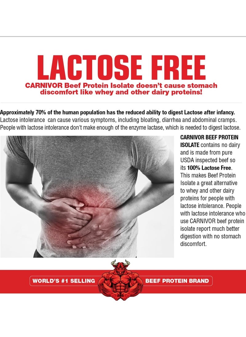 MUSCLEMEDS Carnivor Beef Protein Isolate 3.9 lbs Vanilla Caramel Flavor 56 Serving  - Image 3