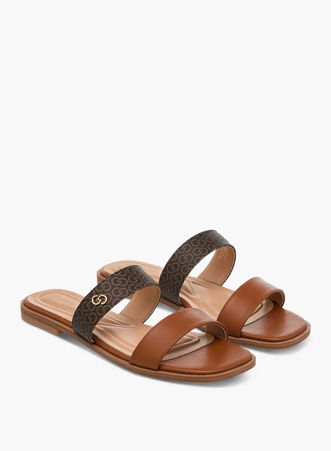 Celeste Women's Monogram Print Slip-On Sandals
