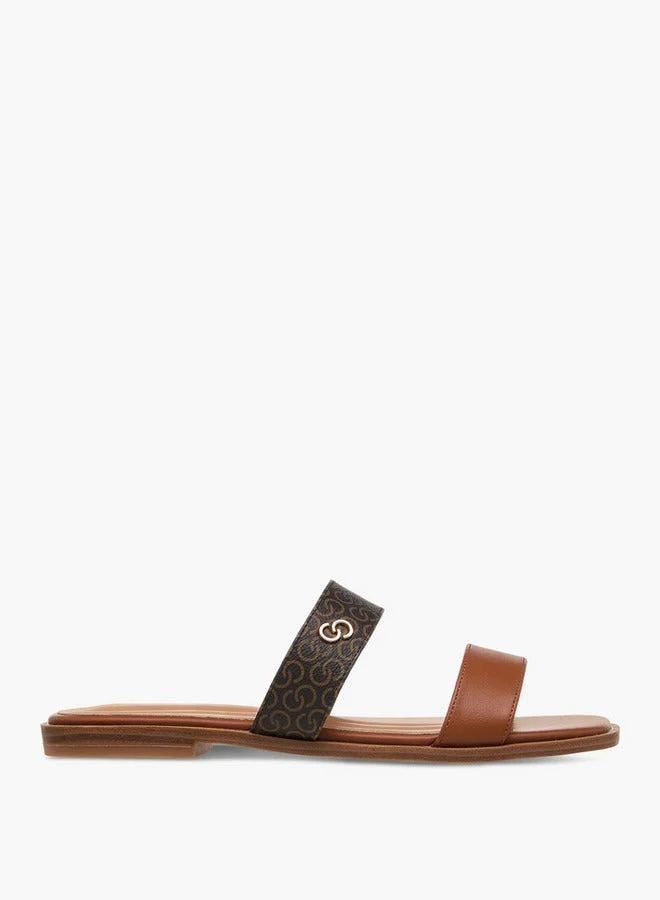 Celeste Women's Monogram Print Slip-On Sandals