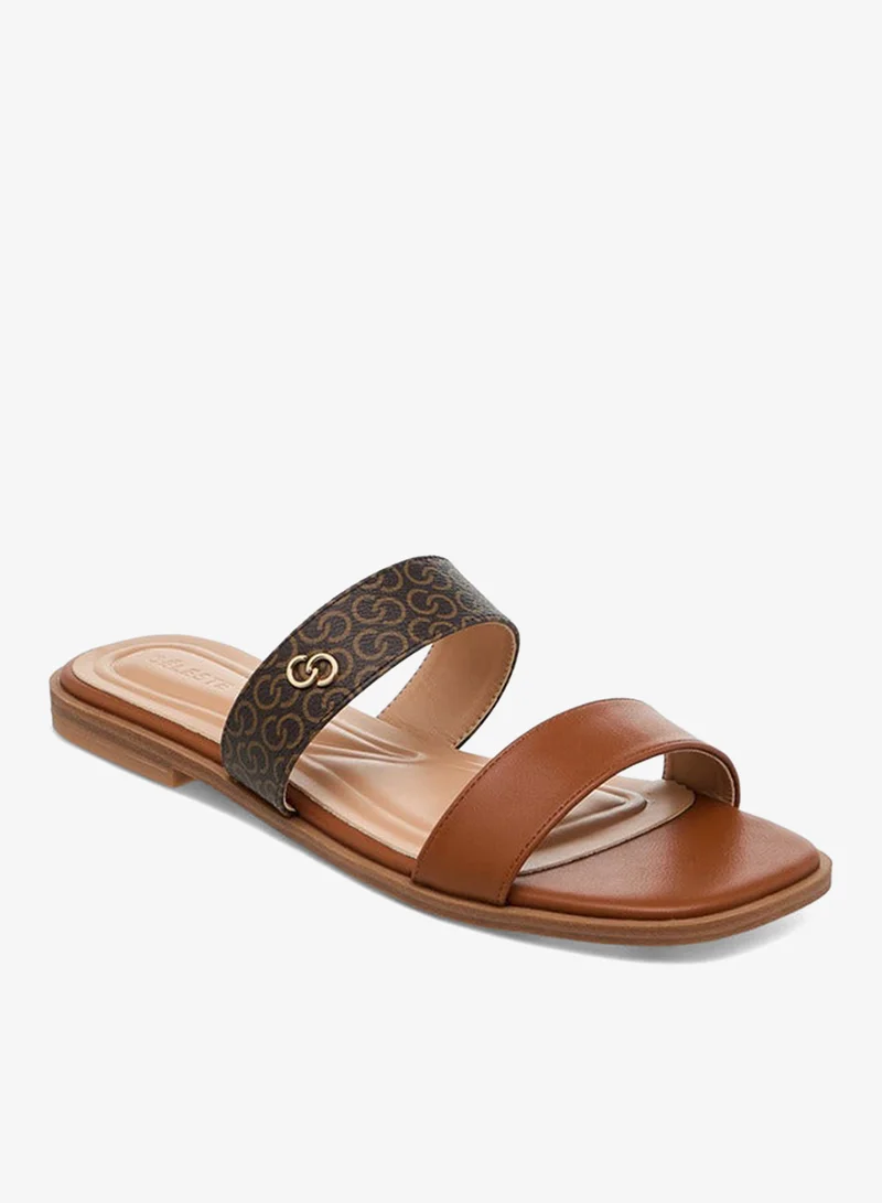 Celeste Women's Monogram Print Slip-On Sandals