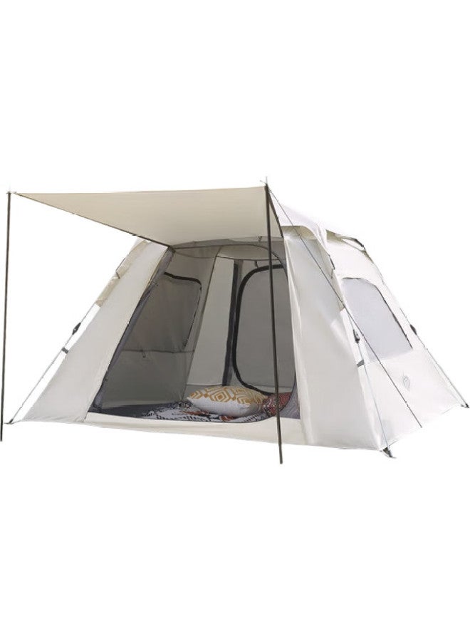 JD.com Jingzao Park Entrance Tent 4.4 Silver-Coated Outdoor Camping Automatic Pop-Up Storage Tent For 3-4 People, Large Space, Sun Protection, Off-White - Image 1