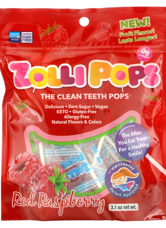ZOLLIPOPS The Clean Teeth Pops Red Raspberry 3.1 oz 