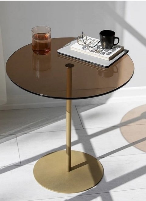 Side table 40 x 55 cm - gold and brown