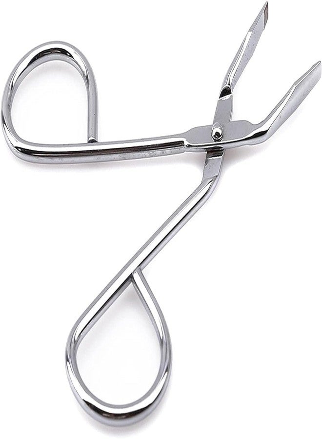 Tnyvm Silver Eyebrow Scissors, Elbow Pliers Clip Scissors, Flat Tip Hair Plucker Removal Tweezers, Stainless Steel - Image 1