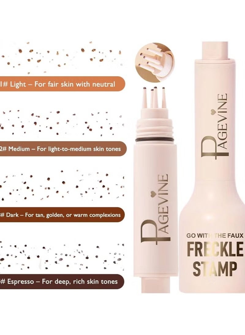 SKQIR Upgrade Faux Freckle Stamp Pen – Waterproof Fake Freckles Makeup Tool, Natural-Looking Freckle Maker&Spray with Multi-Prong Precision Stamp Head, Long-Lasting Sunkissed Makeup (1# LIGHT) - Image 2