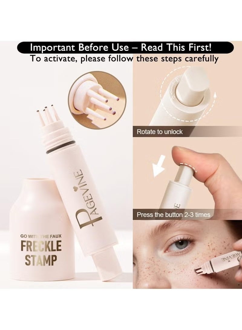 SKQIR Upgrade Faux Freckle Stamp Pen – Waterproof Fake Freckles Makeup Tool, Natural-Looking Freckle Maker&Spray with Multi-Prong Precision Stamp Head, Long-Lasting Sunkissed Makeup (1# LIGHT) - Image 3