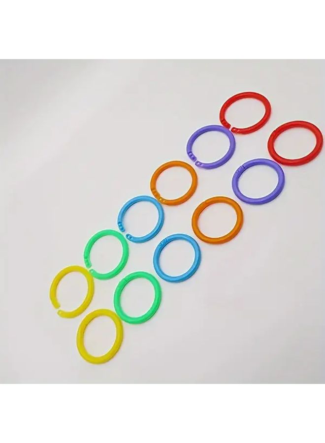 100 Pcs Heavy Duty Book Loops With Looping Rings Flexible Elastic Binder Loop Connectors Multi Color Options For School Office Bulletin Boards Book Binding Classroom Library Party Decorations Back To School Binder Organization Supplies Binding Rings - Image 3