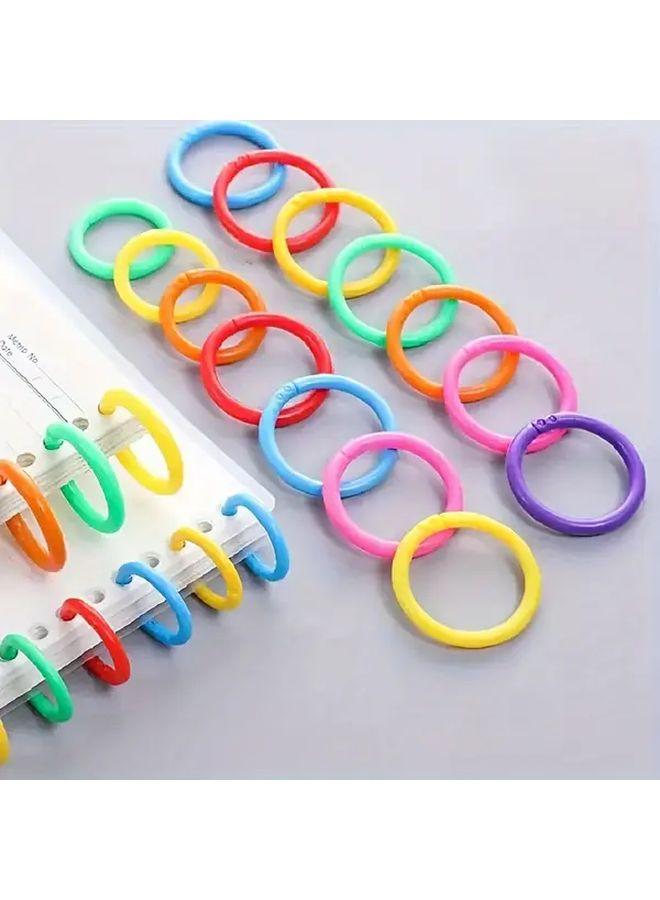 100 Pcs Heavy Duty Book Loops With Looping Rings Flexible Elastic Binder Loop Connectors Multi Color Options For School Office Bulletin Boards Book Binding Classroom Library Party Decorations Back To School Binder Organization Supplies Binding Rings - Image 1