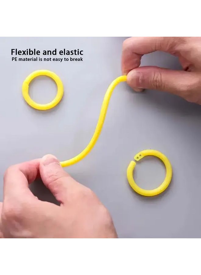 100 Pcs Heavy Duty Book Loops With Looping Rings Flexible Elastic Binder Loop Connectors Multi Color Options For School Office Bulletin Boards Book Binding Classroom Library Party Decorations Back To School Binder Organization Supplies Binding Rings - Image 5