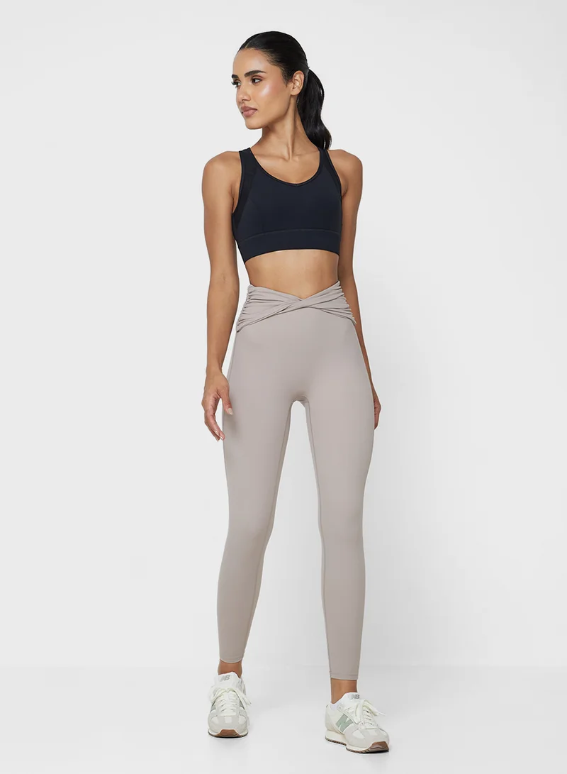 فورورد Ruched Overlap Waist Seamless Legging