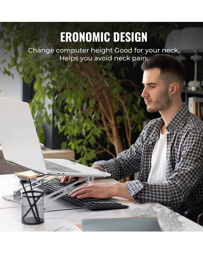 ELTRAZONE Laptop Stand Foldable Height Lift Laptop Stand Heat Dissipation,Ergonomic Design,Compatible with MacBook Air/Pro Dell HP XPS Lenovo - Image 2