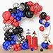 Amandir 153pcs Black Red Blue Balloon Arch Garland Kit Different Sizes 18 12 10 5 inch Red Blue Sliver Spider Balloons for Boys Spider Theme Birthday Party Decorations - Image 4