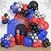 Amandir 153pcs Black Red Blue Balloon Arch Garland Kit Different Sizes 18 12 10 5 inch Red Blue Sliver Spider Balloons for Boys Spider Theme Birthday Party Decorations - Image 2
