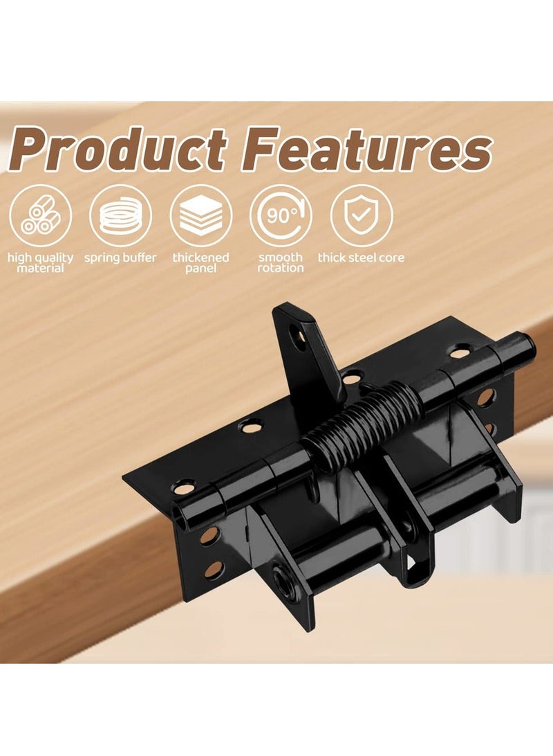 Self-Closing Door Hinges, 2PCS 4 Inch Automatic Self Closing Soft Close Hinges, Iron Fireproof Inner Door Hinge, Heavy Duty Adjustable Tension Spring Hinges with Screw, for Residential - Image 3