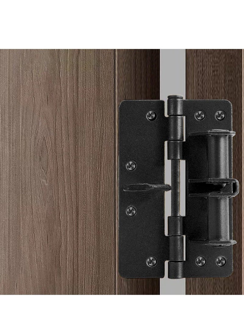 Self-Closing Door Hinges, 2PCS 4 Inch Automatic Self Closing Soft Close Hinges, Iron Fireproof Inner Door Hinge, Heavy Duty Adjustable Tension Spring Hinges with Screw, for Residential - Image 5