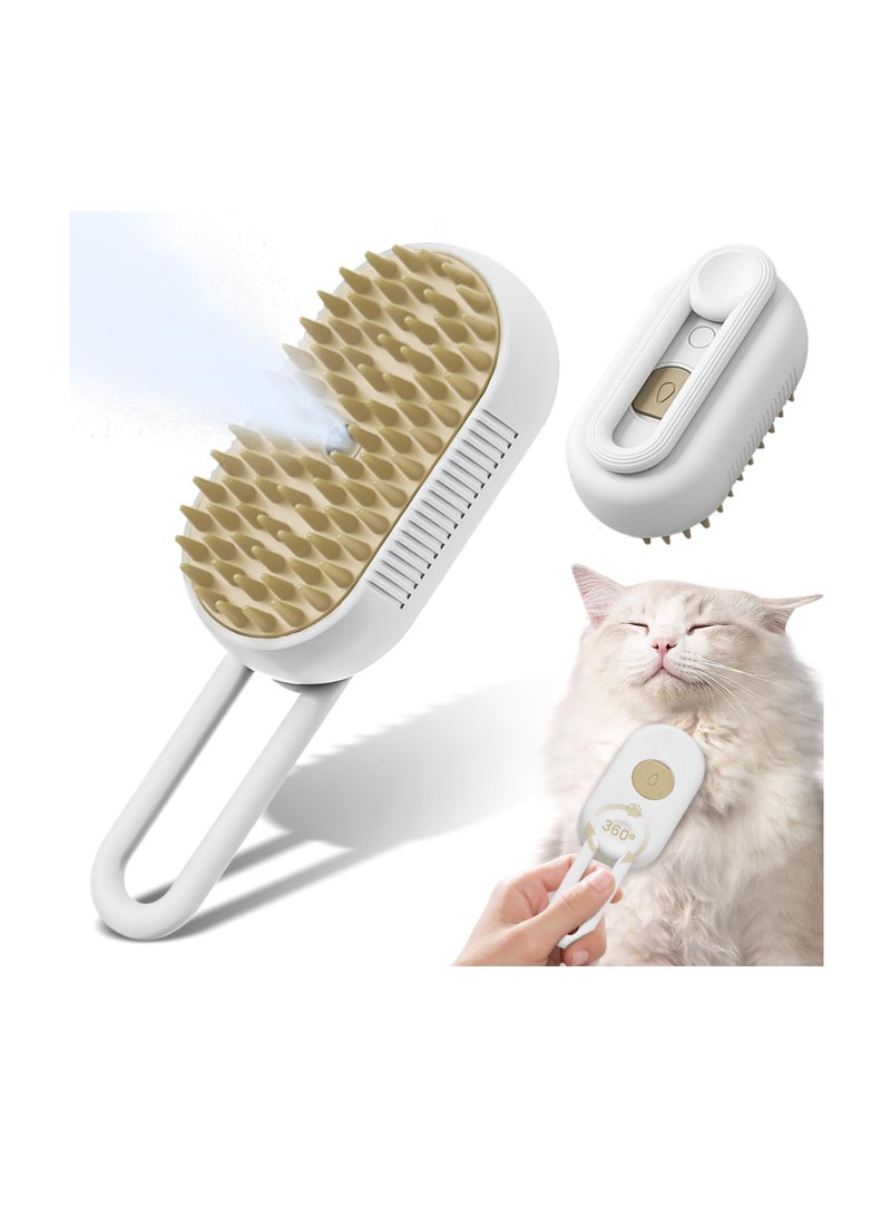 Cat Brush with Steam, Dog Brush, Short Hair, Long Hair, Cat Steamy Brush, Pet Hair Removal Comb with Water Tank and Spray, for Massage, Care and Hair Removal - Image 1