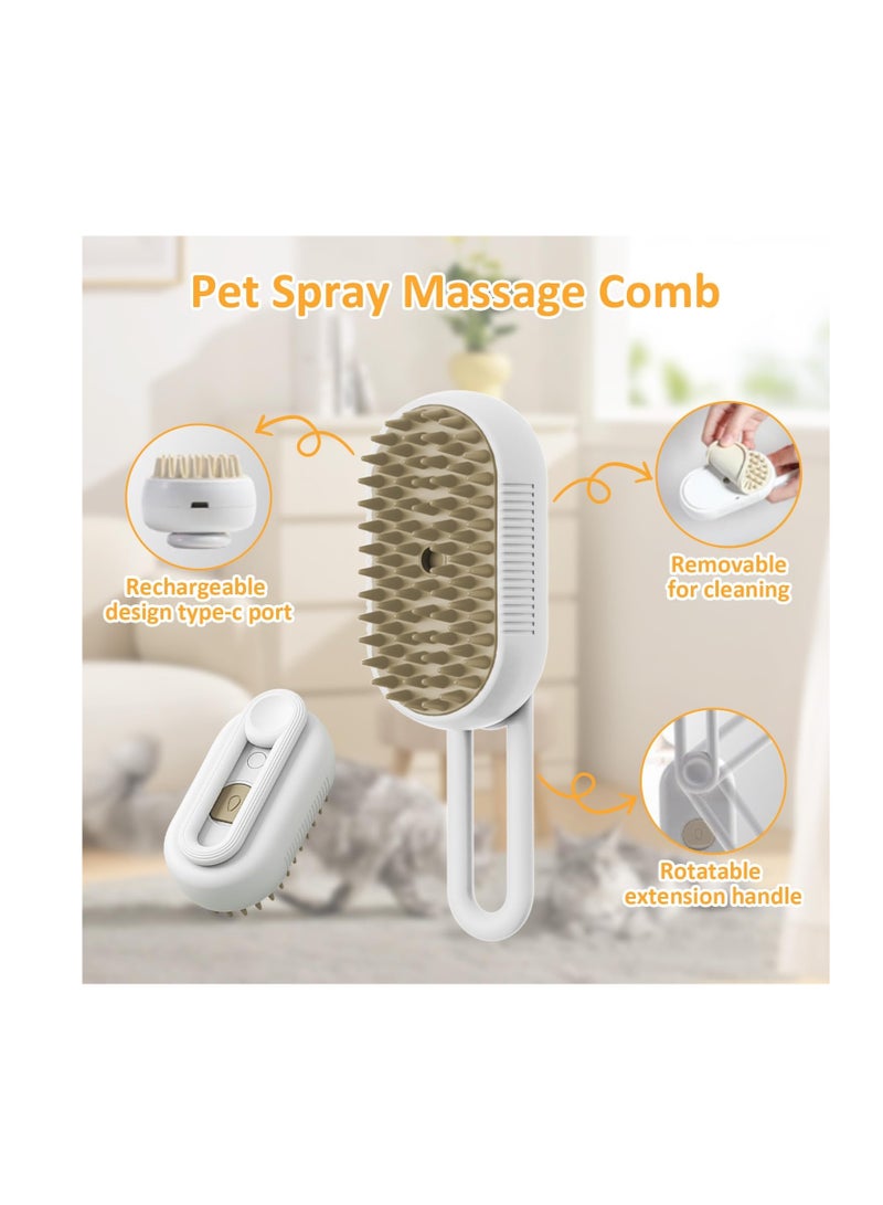 Cat Brush with Steam, Dog Brush, Short Hair, Long Hair, Cat Steamy Brush, Pet Hair Removal Comb with Water Tank and Spray, for Massage, Care and Hair Removal - Image 2