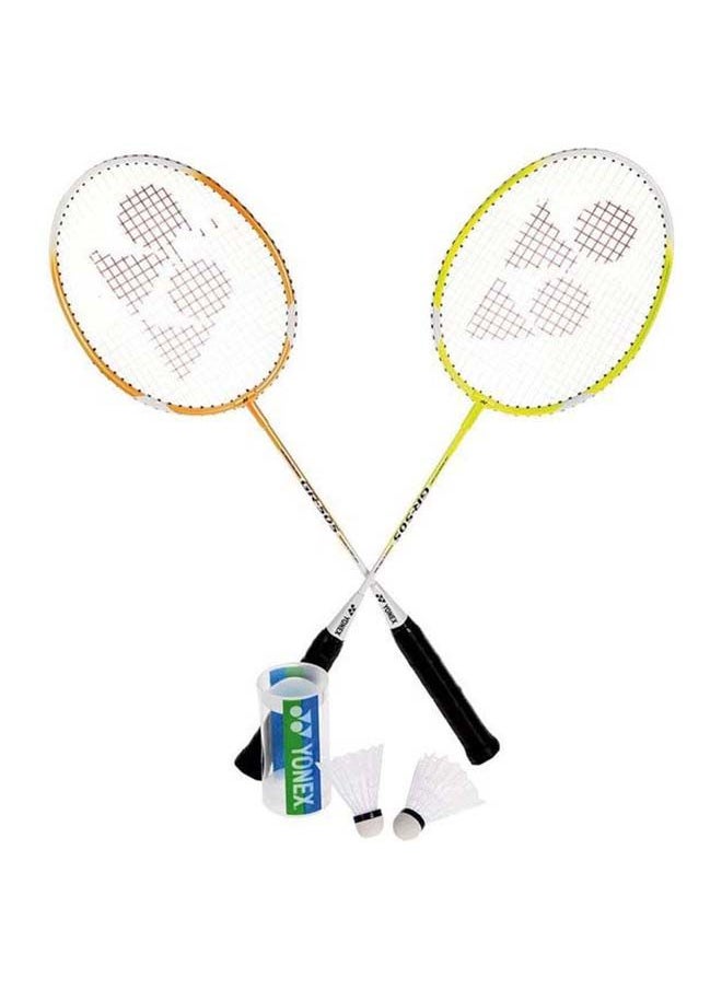 Yonex Gr 505  2 Yellow Green Bad Rackets + 2 Shuttle 