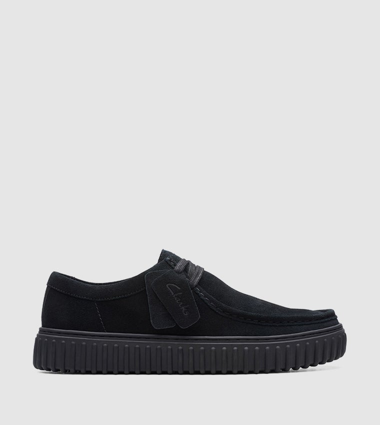clarks Torhill Lo Black Suede Casual Slip-Ons - Image 2