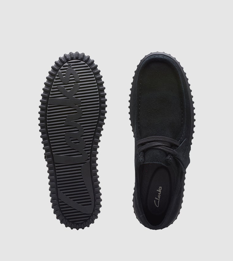 clarks Torhill Lo Black Suede Casual Slip-Ons - Image 4