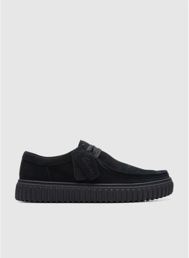 clarks Torhill Lo Black Suede Casual Slip-Ons